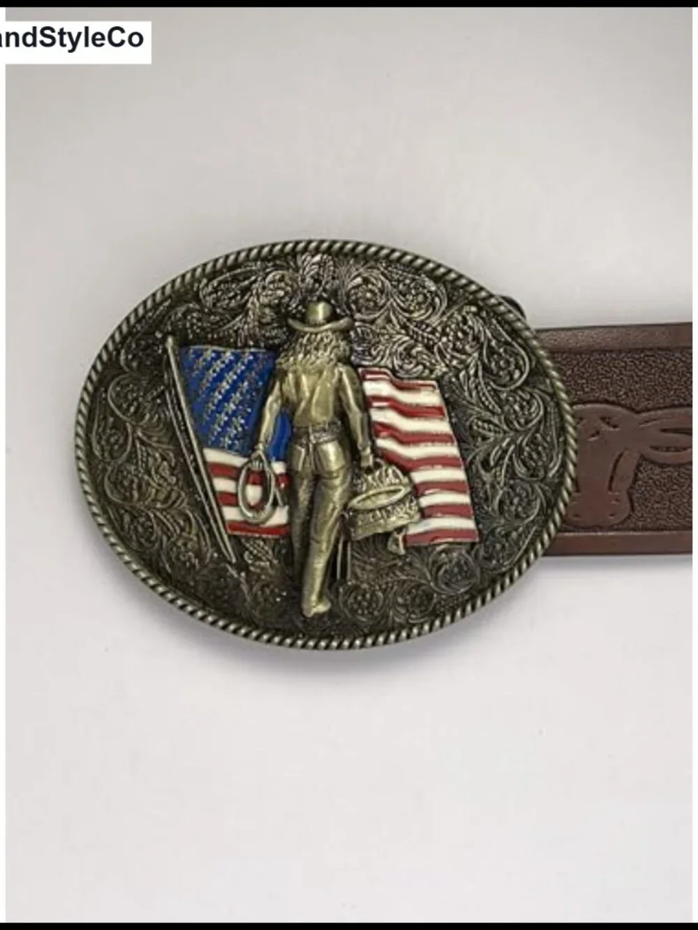Western Cowboy Turquoise Belt Buckle - Vintage Style Men's Accessory